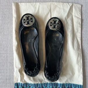 Tory Burch Black Patent Leather Flats